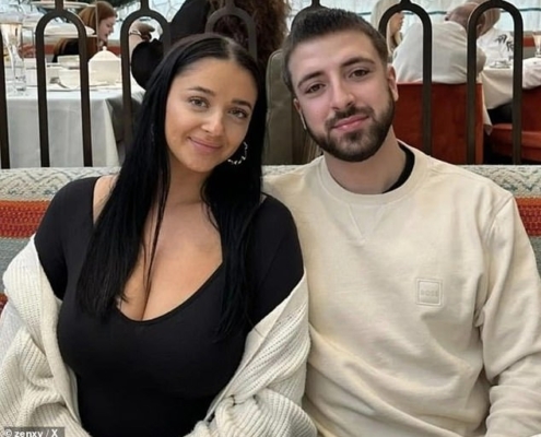 Louise Hunt, 25, is understood to have introduced Kyle Clifford (pictured together) to her family at the start of the year and had taken him to a cousin's birthday party in April